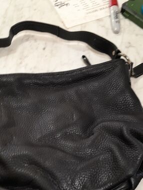 Vtg Coach Sarah Hobo Bag/purse F13094 Black Pebble Leather